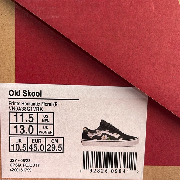 Vans Old Skool Romantic Floral Black/True White MENS - Picture 15 of 16